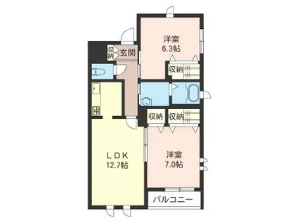 ラフェスタ桜ヶ丘(2LDK/2階)の間取り写真