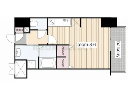 パルティール金山(ワンルーム/8階)の間取り写真