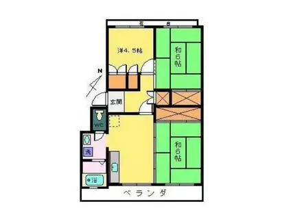 オークマ第三レジデンス(3DK/2階)の間取り写真