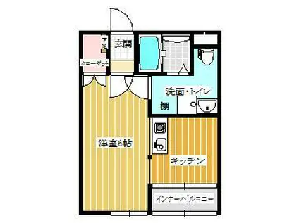 OPT-4(1K/2階)の間取り写真