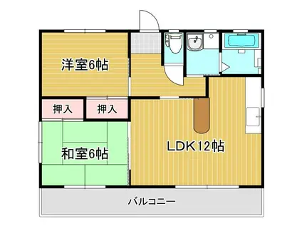ファーストハイツD(2LDK/2階)の間取り写真