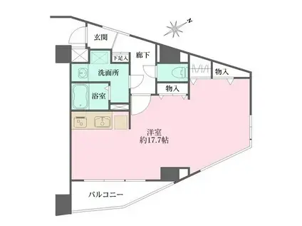 コスモリード雪が谷大塚(ワンルーム/7階)の間取り写真