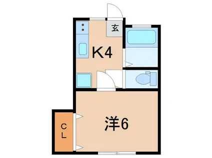 S・K・T三河(1K/2階)の間取り写真