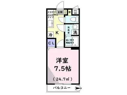 CREST KOMONE(1K/1階)の間取り写真