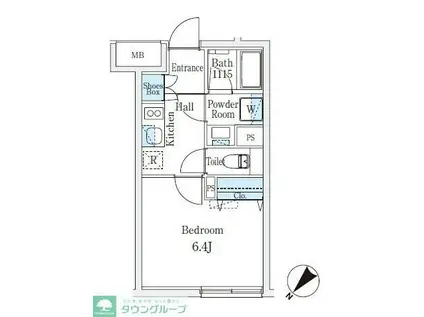 CREATIF学芸大学(1K/3階)の間取り写真