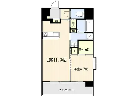 GLC熊本駅南(1LDK/9階)の間取り写真