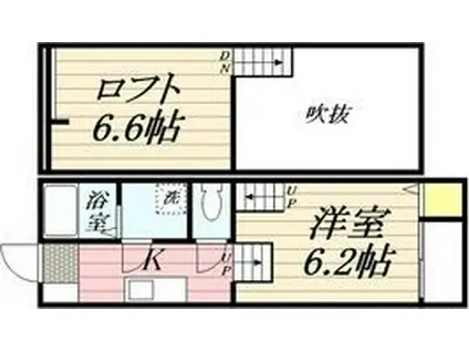 LASPERANZA神宮西(1K/2階)の間取り写真