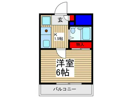 シャイングロー鶴ヶ島(1K/3階)の間取り写真