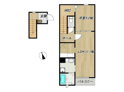 リゾートハイムN(1LDK/2階)の間取り写真