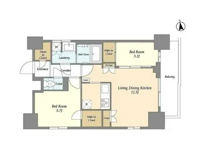 S-RESIDENCE広島駅DILETTO(1LDK/4階)の間取り写真