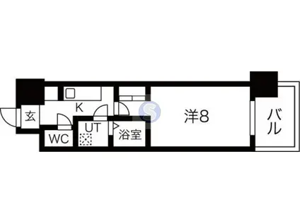 アクアプレイス京都御所ノ内(1K/5階)の間取り写真