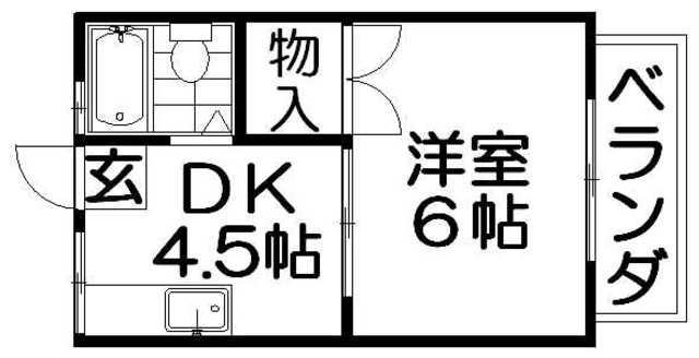 パナハイツ翠香(1DK/2階)の間取り写真