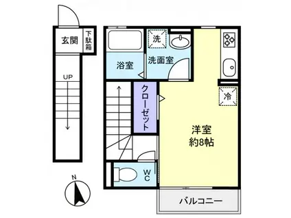 ESTASIA村上(ワンルーム/2階)の間取り写真