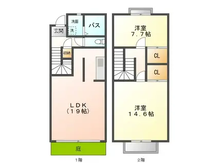 ALBIREO(2LDK/2階)の間取り写真