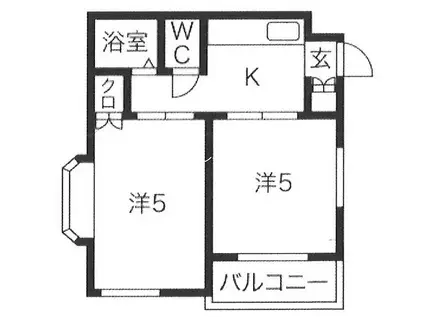 フレンドハイツ(2K/3階)の間取り写真