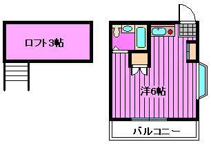 リレントレオII(ワンルーム/1階)の間取り写真