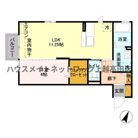 アソシアード(1LDK/2階)の間取り写真