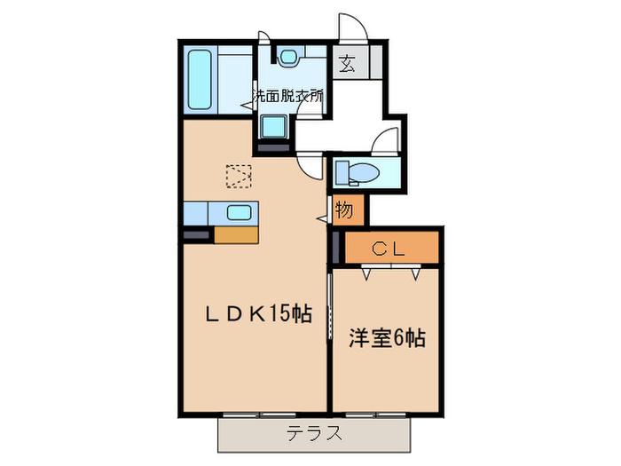 ウィステリア(1LDK/1階)の間取り写真