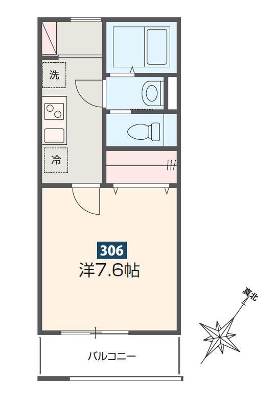 MELDIA春日部(1K/3階)の間取り写真
