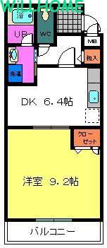 セゾン湊(1DK/2階)の間取り写真