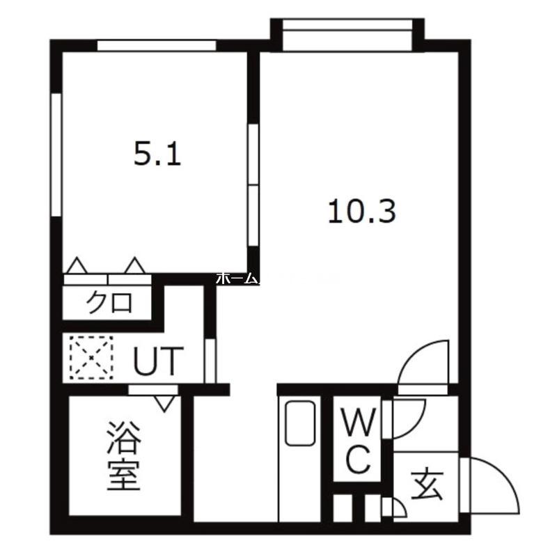 ヴィラ リベルタス(1LDK/4階)の間取り写真