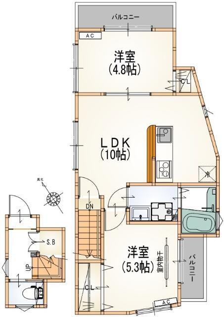 メゾンコーワ上池台(2LDK/3階)の間取り写真