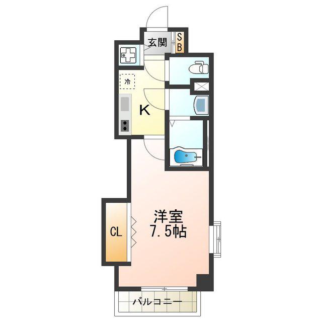 LUXE我孫子(1K/13階)の間取り写真