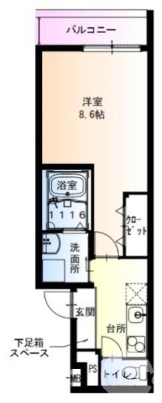 フジパレス新金岡V番館(1K/2階)の間取り写真