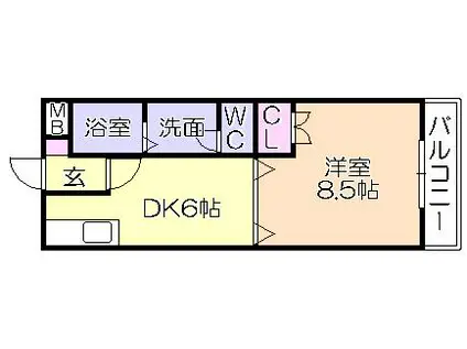 パークサイド小島(1DK/1階)の間取り写真