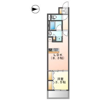 プレサンス ロジェ 名古屋駅ノース FRONT(1LDK/5階)の間取り写真