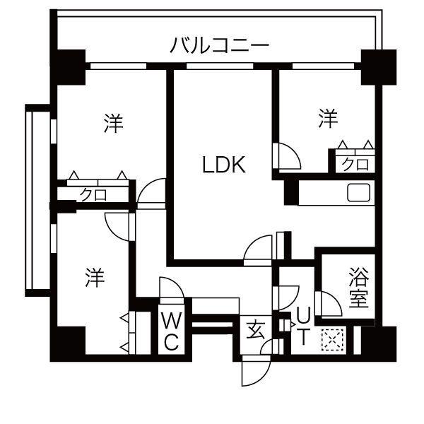 アーバンポイント高崎(2LDK/2階)の間取り写真