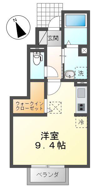 ステイゴールド(ワンルーム/1階)の間取り写真