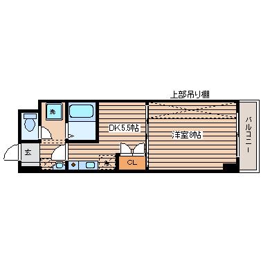 ベルシティ榴ヶ岡(1DK/4階)の間取り写真