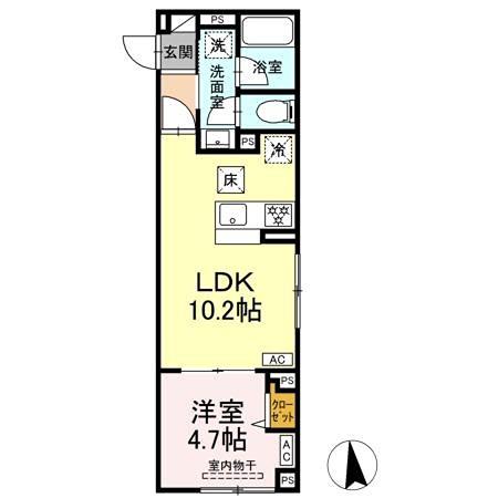 セレスティア青井II(1LDK/1階)の間取り写真