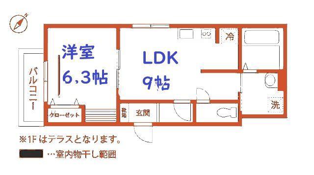 QUIET CRAB HOUSE TOGETHER 横浜元町(1LDK/2階)の間取り写真
