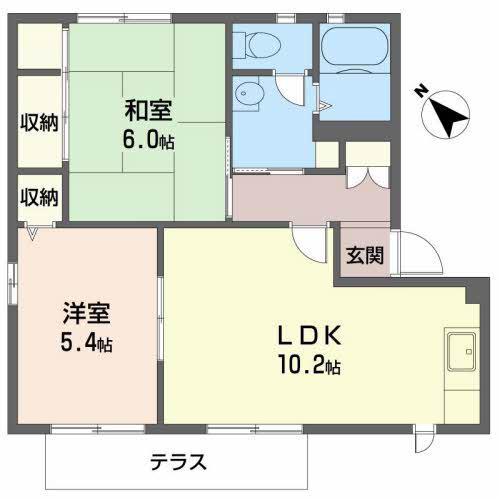 バリュージュ王子(2LDK/1階)の間取り写真
