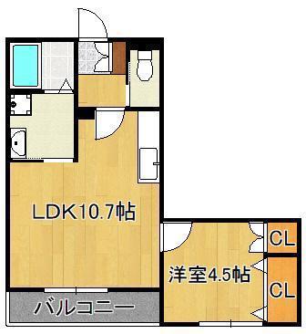 ポルト・ボヌール(1LDK/1階)の間取り写真