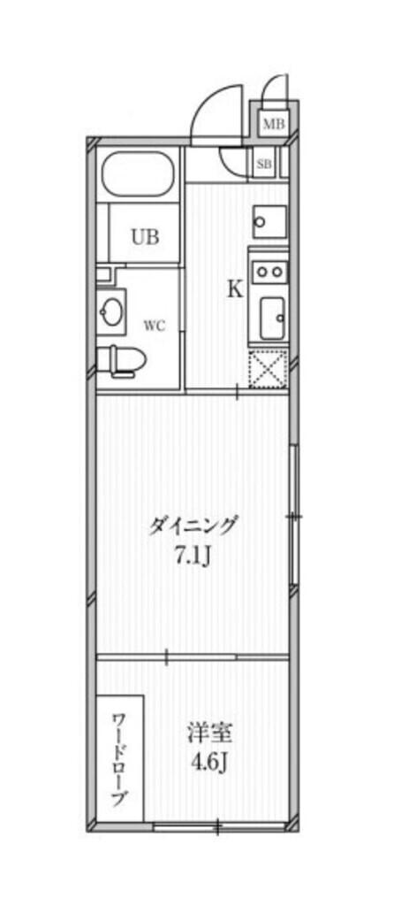 ルクレ高田馬場(1DK/3階)の間取り写真