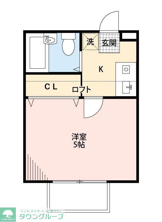 ジュネパレス茅ヶ崎第6(1K/2階)の間取り写真