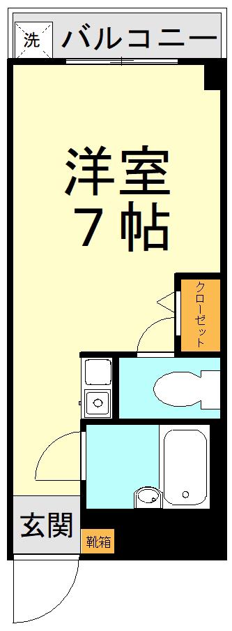 コスモ館(ワンルーム/1階)の間取り写真