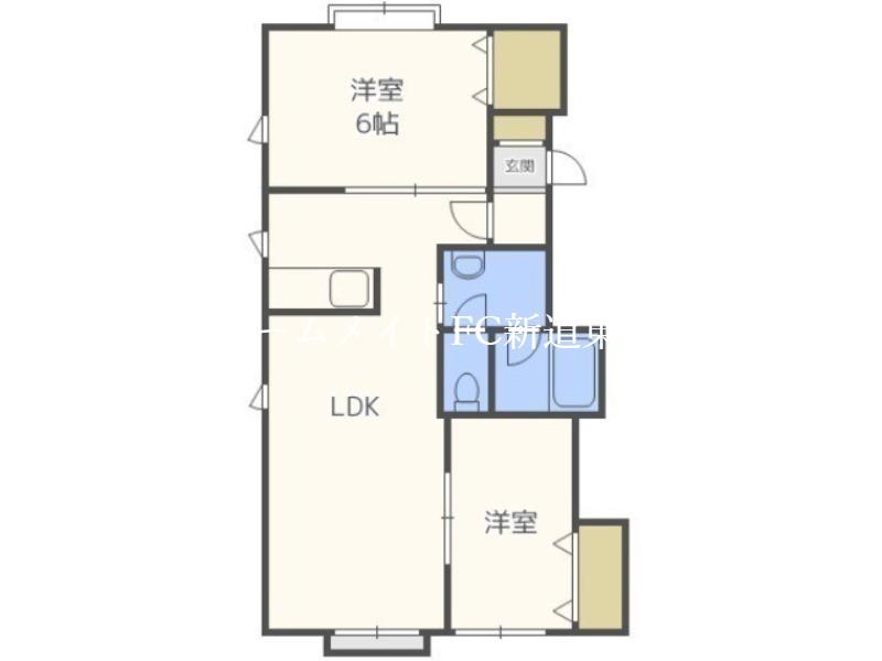 ヒルテラス東麻生(2LDK/2階)の間取り写真