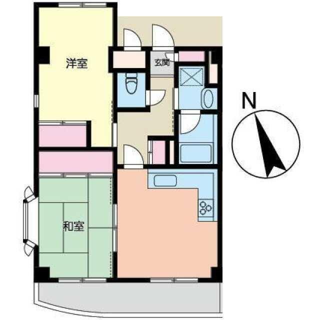 プリデ新小岩(2LDK/5階)の間取り写真