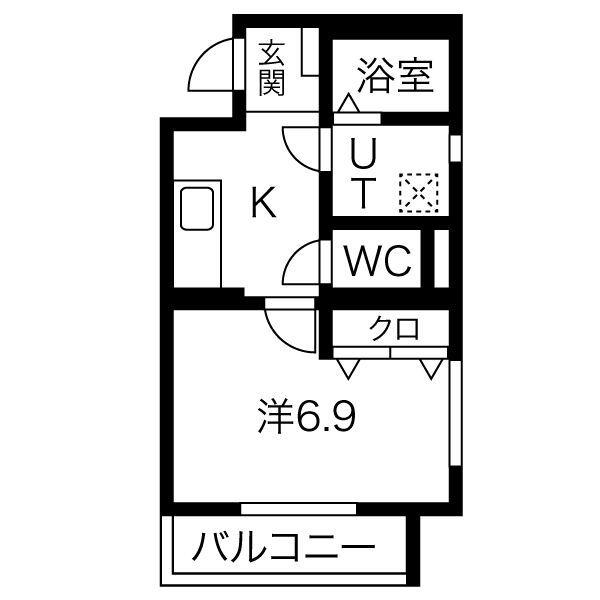 エルピスI(1K/3階)の間取り写真