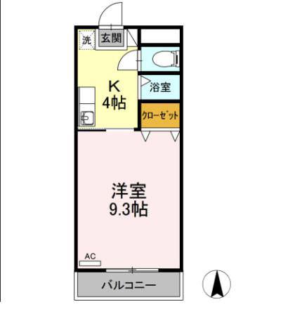ネオカーサMAKI(1K/3階)の間取り写真