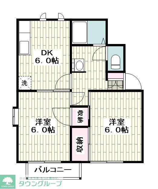 クラシコ湘南(2DK/2階)の間取り写真