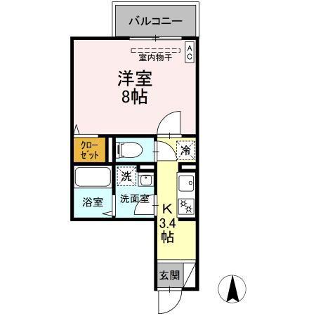 T&P TAKENOTSUKA(1K/2階)の間取り写真