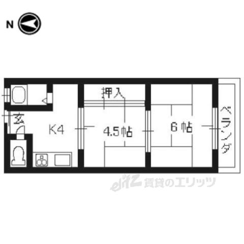 ハイツ新開(2K/2階)の間取り写真