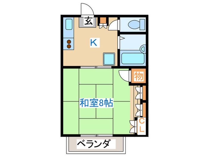 ひまわりコーポ(1K/2階)の間取り写真