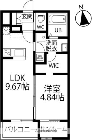ガイア泉が丘(1LDK/2階)の間取り写真