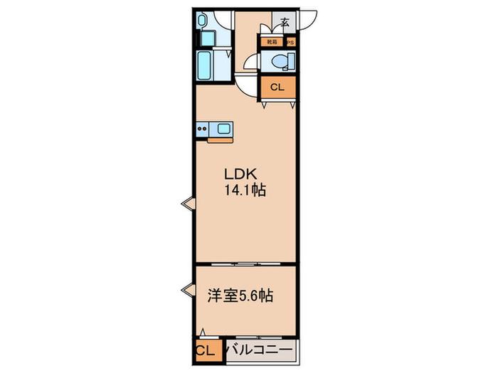 セジュール元町(1LDK/2階)の間取り写真